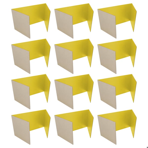 Flipside 12in X 48in Yellow Corrugated Study Carrel 5/32in, 12PK 60053-12 - main